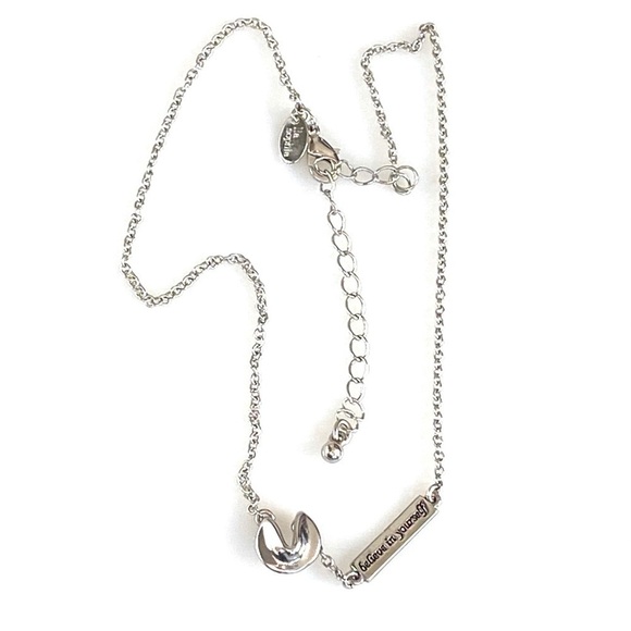 Lia Sophia Necklace Fortune Cookie Silver Tone - Picture 4 of 8